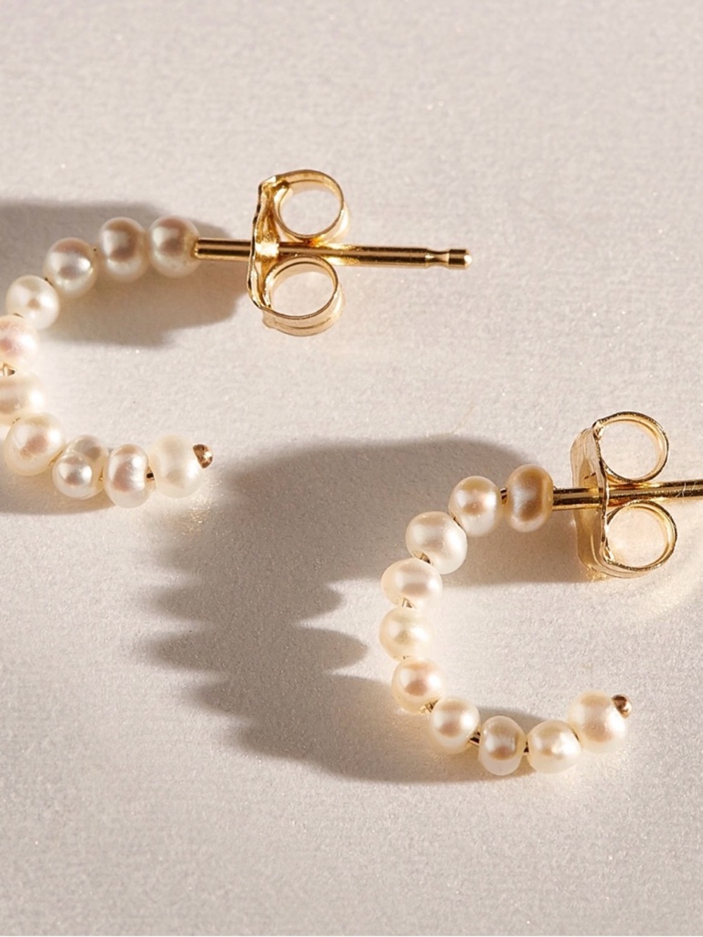 Catbird baby pearl hoop earring